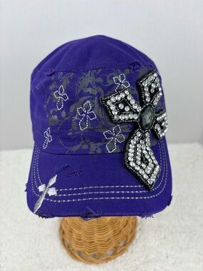 Leader L.O.G.A Purple Distressed Women’s  Army-Style Cap-Size: OS